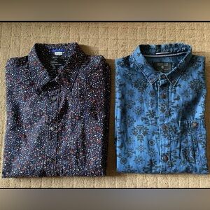 Bundle Denim & Flower Multicolor and Blue Floral Men's Shirts